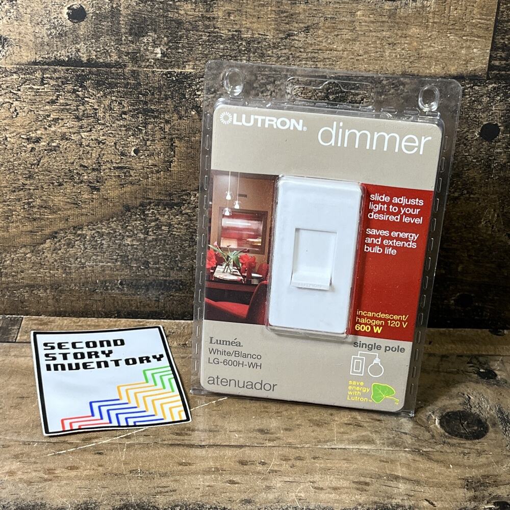 Lutron Dimmer Switch Single Pole Light LG-600H-WH, NEW